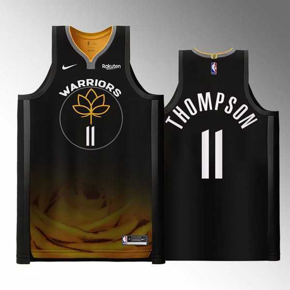 Men%27s Golden State Warriors #11 Klay Thompson Black 2022-23 City edition Stitched Basketball Jersey